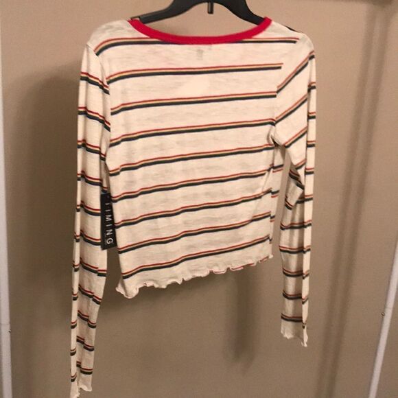 NTW Timing Stipe Slight Cropped Tee - Size JR L - Picture 5 of 5